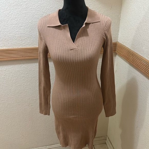 Love Tree Dresses & Skirts - Tan long sleeve sweater dress size M!!
